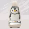 Plush Gray Penguin [imitation cashmere car seat cushion] driver's set (backrest x1 + seat cushion x1)