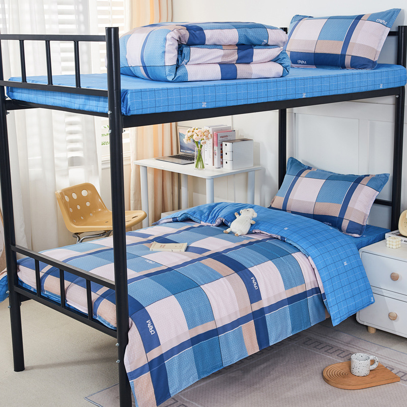Estudiantes de tres piezas de dormitorio de estudiantes de algodón seis piezas de dormitorio de estudiantes de algodón cama al por mayor