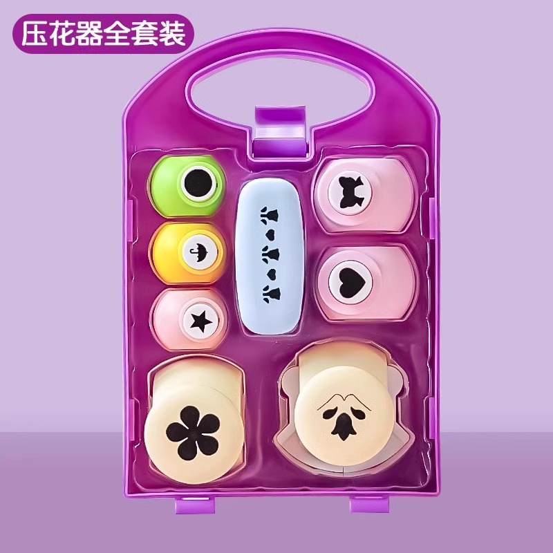 Máquina de estampado que ahorra trabajo, material manual para niños, patrón de herramienta de bricolaje, tijeras de encaje grandes, juego completo de máquina de impresión