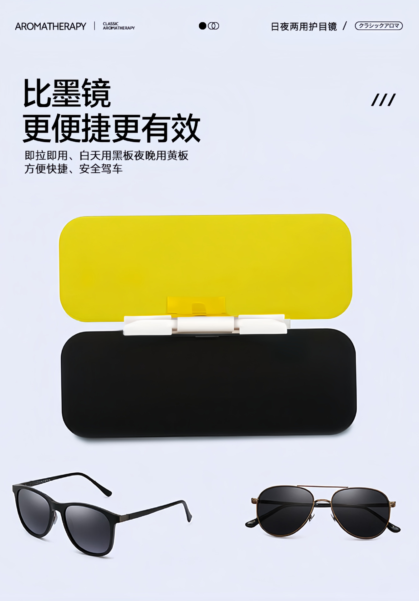 Car Anti-Glare Mirror, Car Anti-Glare Sun Visor, Driver's Eye Protection Device, Car Day and Night Sun Visor, Eye Protection Goggles
