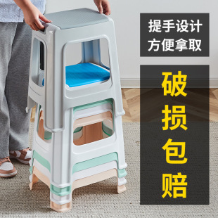 Factory direct wholesale thick plastic stool adult plastic bench outdoor supper stool home high stool chair