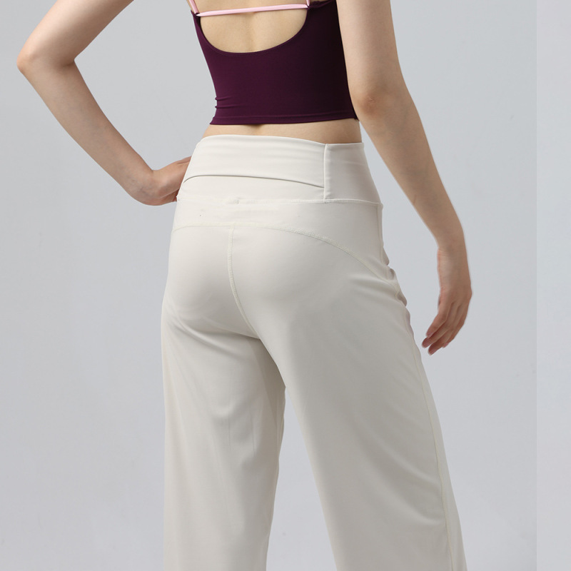 High-Waisted Loose-Fitting Women's Thin Straight-Leg Pants with Drape Effect, Slimming, Suitable for Running, Fitness, Yoga, Casual Wear, Quick-Dry Long Pants