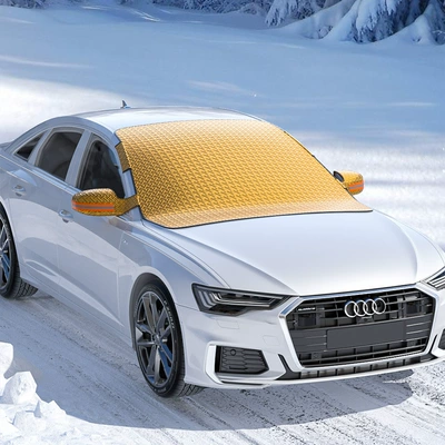 Car snow shield front windshield winter antifreeze car cover frost windshield window thickened snow half cover winter