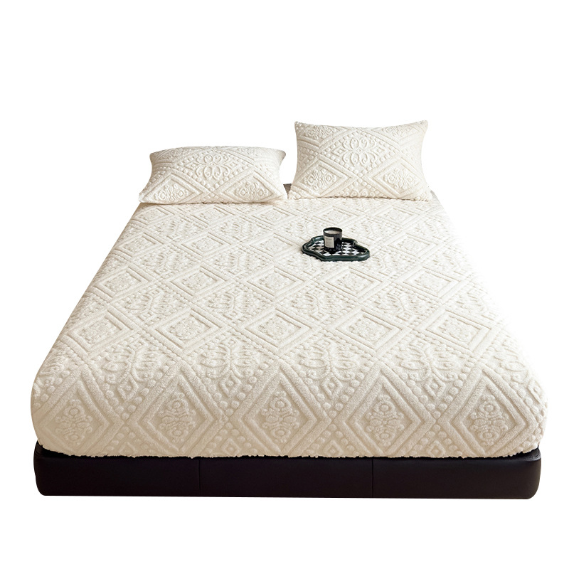 Cama de terciopelo tallada cama de cama