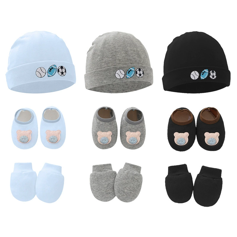 Внешняя торговля Европа и США весна и осень новорожденных фетальных шапочка Детские перчатки детская обувь из трех частей Детская Шапочка костюм 8922013
