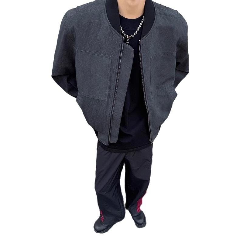 New loose fitting lapel sports jacket for men in autumn and winter, paired with a pilot jacket and short baseball jacket_voghion.com