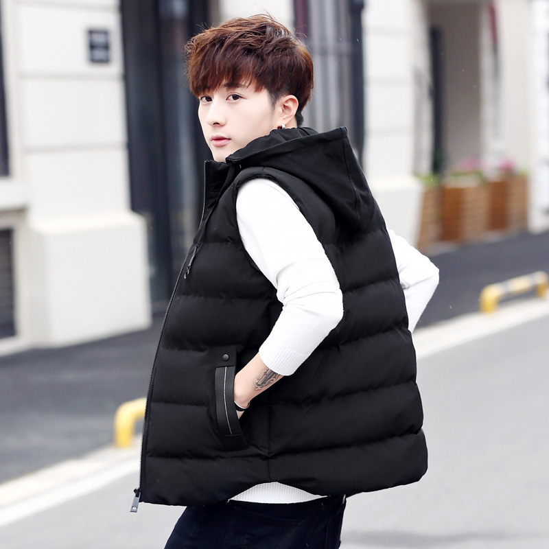 Chaleco de los hombres Otoño e Invierno engrosada moda personalizada estilo coreano chaleco caliente chaleco abajo chaqueta casual chaqueta