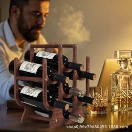 木质桌面酒架摆件装饰品红酒展示架珊瑚造型酒架可拆卸收纳架
