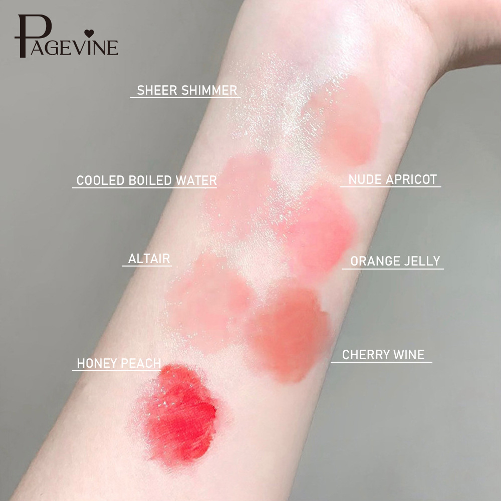 Transfronterizo PAGE VINE Crystal Jelly Crema de doble uso para labios y mejillas Espejo de agua y brillo para sostener el maquillaje para mostrar brillo de esmalte de labios rubor image 4