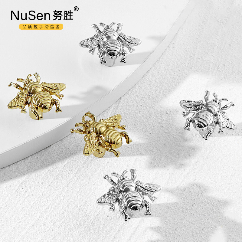 Gold-colored bright bees hand-painted solid copper adorable personalized creative cartoon solid copper cabinet door and drawer single-hole handle