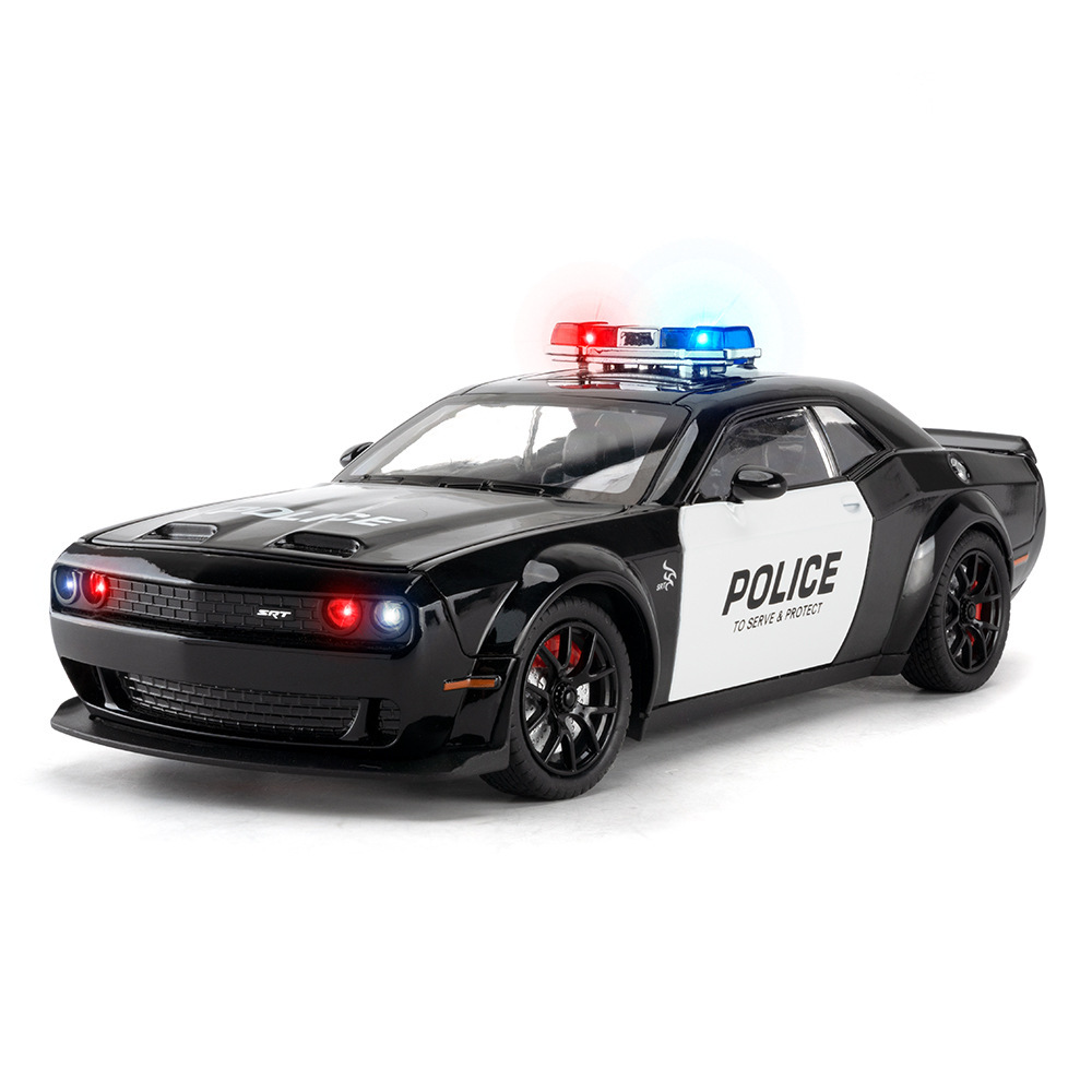 Coche a modelo de coche 1:24 Hellcat coche de policía modelo de aleación decoración sonido y luz coche de juguete para niños al por mayor