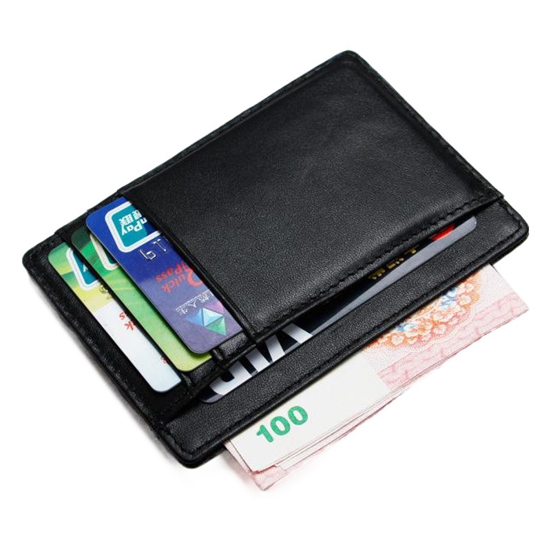 Strength source manufacturers supply RFID top layer cowhide men's and women's anti-degaussing card bags can be ordered new card sets