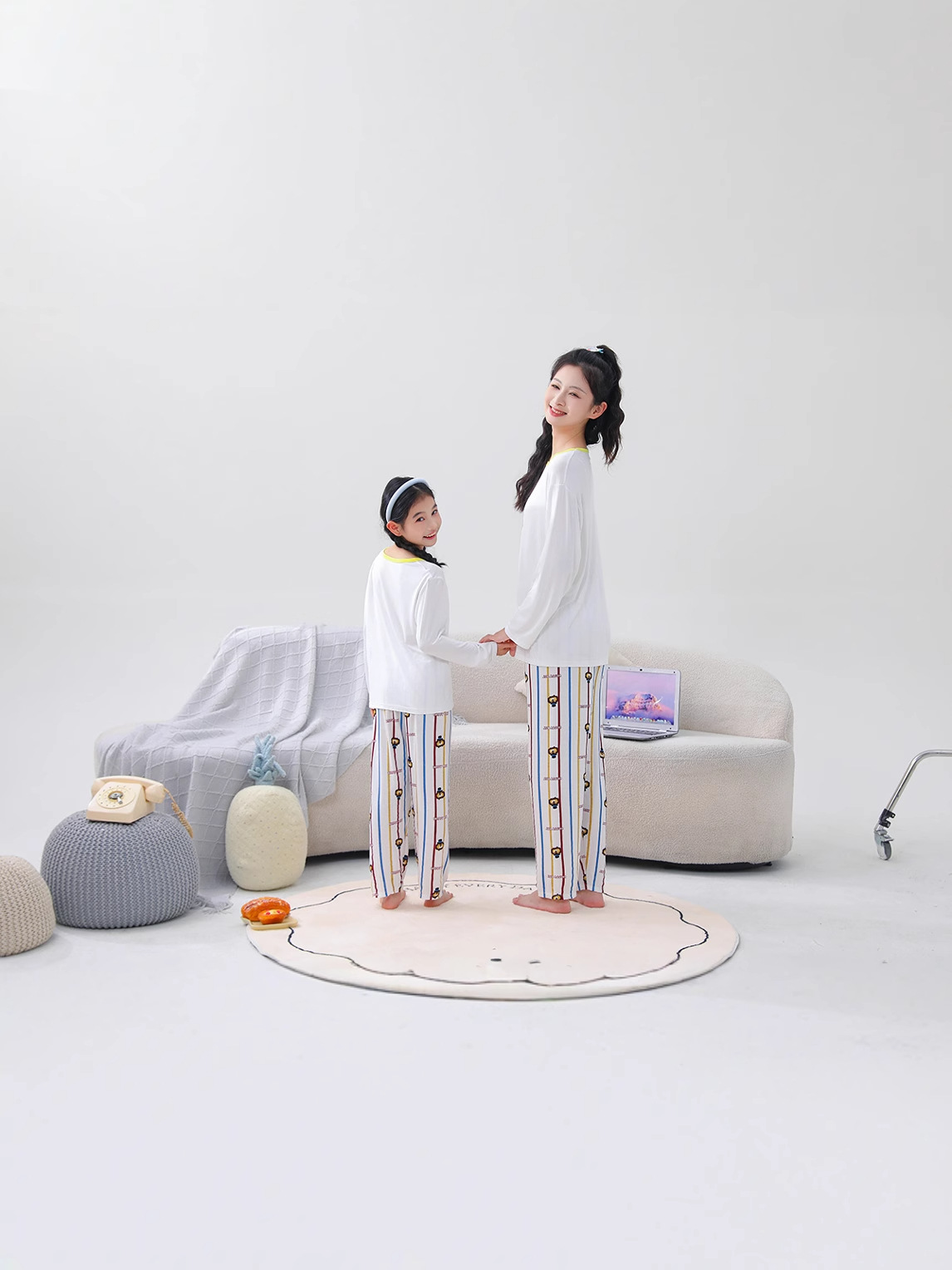 Nueva ropa de aire acondicionado modal suelta y deshuesada ropa para niños traje de servicio a domicilio para niños de manga corta pijamas para niñas de manga larga