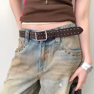 铆钉皮带女款个性高级感y2k朋克风腰带配裙子牛仔裤带装饰皮带