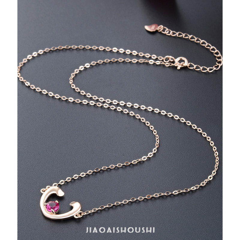 S925 plata esterlina simplista collar de amor femenino coreano de piedra creativa cadena de clavícula suministro al por mayor un agente