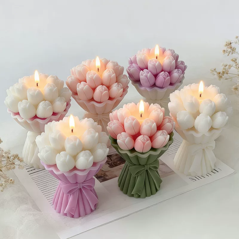 Свеча форма силиконовая mold, ароматерапия handmade, букет, DIY