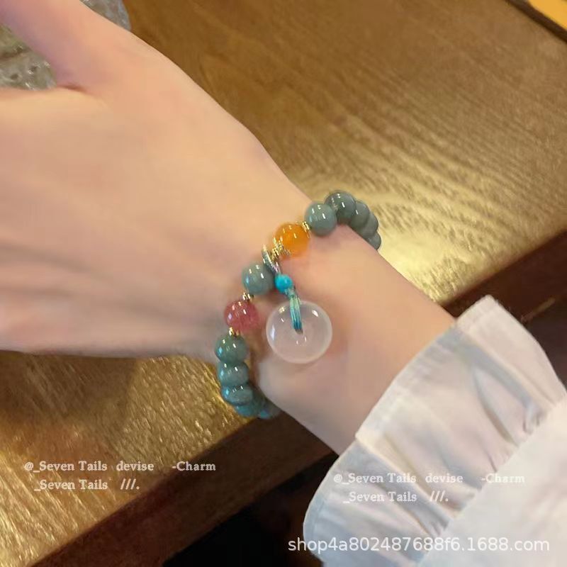 New Chinoiserie National Trend Imitation Jade Bracelet Accessible Luxury Versatile Elegant Hot Style Simple Niche Design Ins Style Bestie