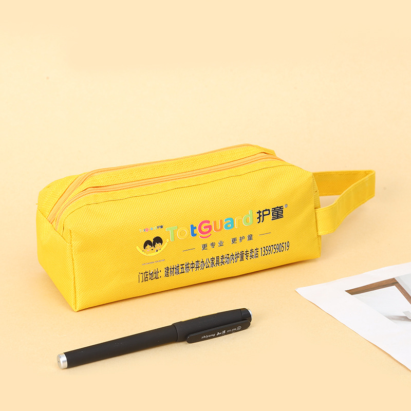 Fábrica al por mayor LOGO estudiante caja de papelería bolsa de papelería de gran capacidad multifuncional lienzo bolsas de lápiz sin envío