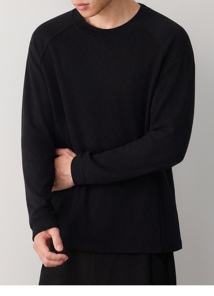 Áo hoodie nam nỉ cao cấp phong cách thông minh, chia cắt lập thể, kiểu dáng đơn giản hiện đại — đen chi tiết 38