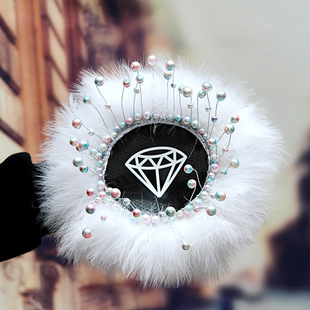 Colorful Pearl Large Feather Car Anti-Slip Mat Car Central Control Instrument Panel Perfume Ornaments Storage High Temperature Resistant Car Use