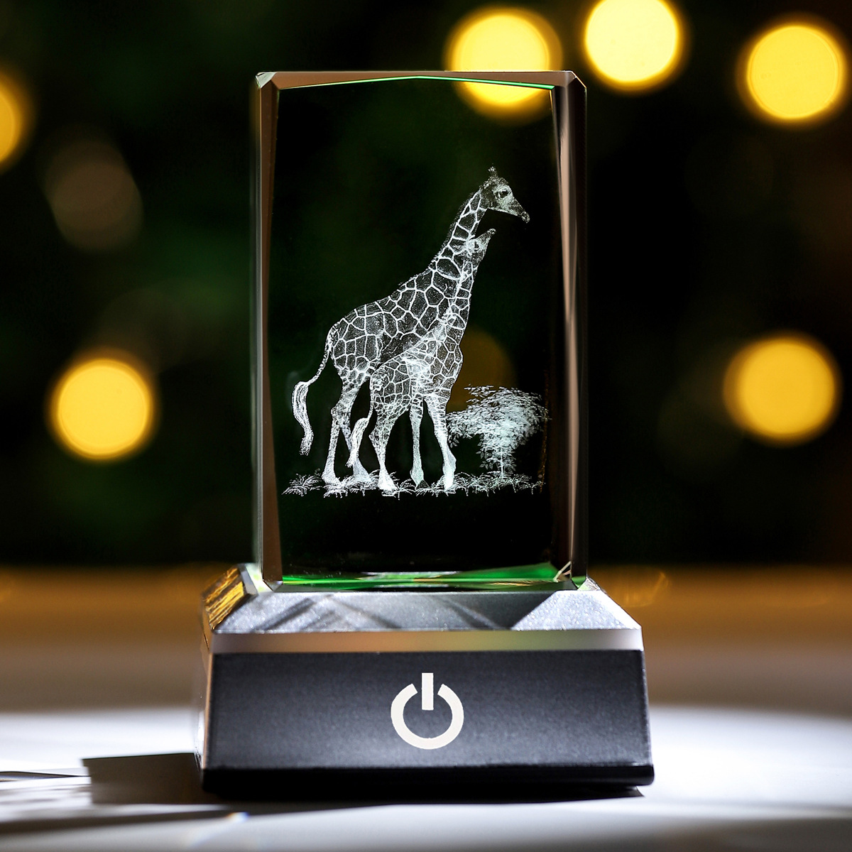 Transfronterizo al por mayor 3D animal Jesús Rosa cuboide adornos de cristal táctil sensible color cumpleaños regalo del Día de San Valentín