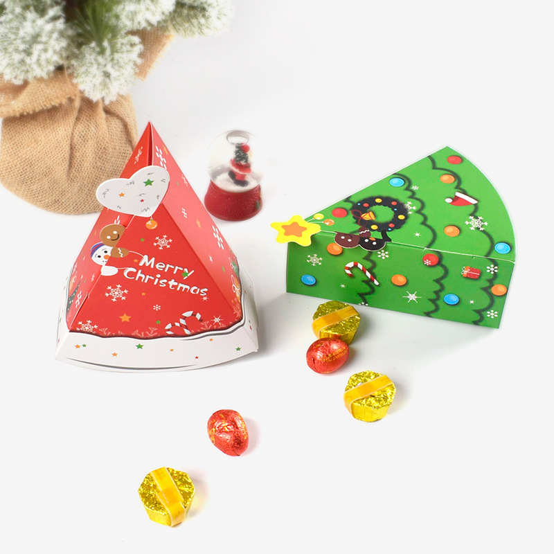 クリスマスクリスマスツリー造形カラーギフト包装箱スポット創造三角形立体キャンディー包装箱|undefined