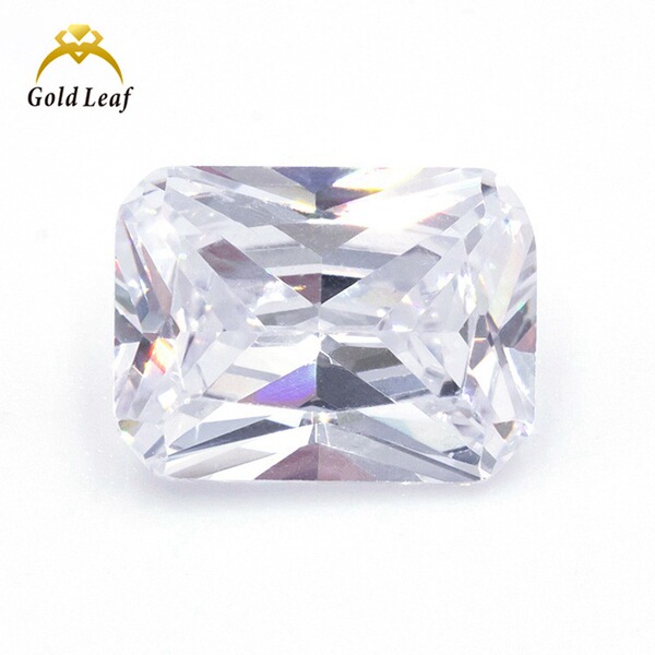 3X5~13X18Mm 3A5A Rectangular Chamfered White Zircon Jewelry Loose Stone Wholesale Artificial Synthetic Cz Gemstone