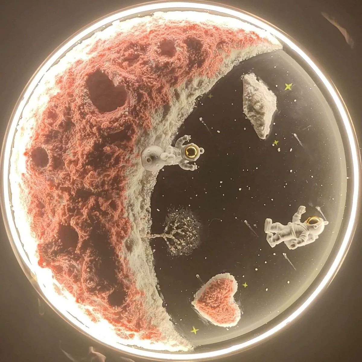 Ручная работа, креативная текстура «сделай сам», лампа «космонавт, луна», подарок на день рождения, атмосферная лампа, пара, полумесяц, ночник, украшение