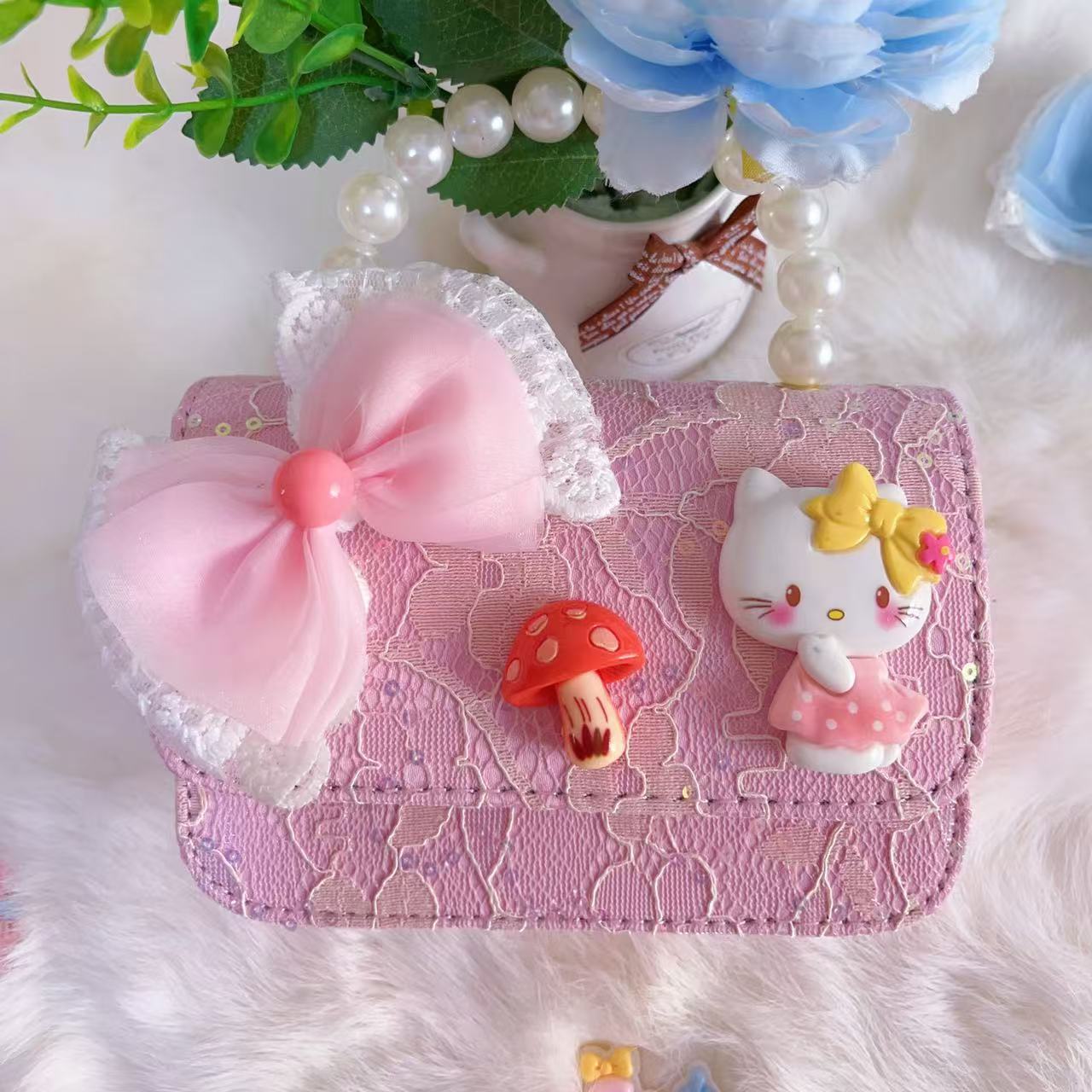 Bagos de hombro para niños primavera y verano frescos bolsos de perlas para niñas Aisha pequeña princesa bolsos de mochila de estilo extranjero