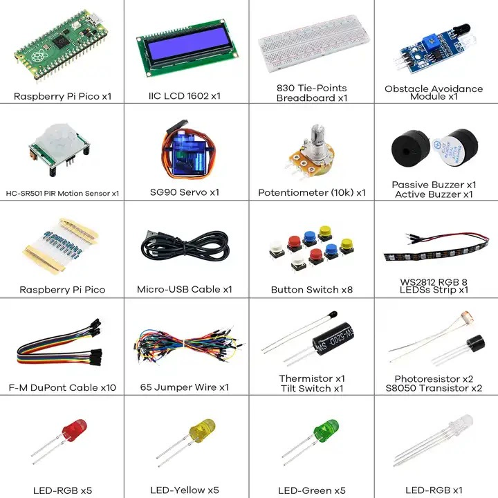 Совместимо с платой разработчика Raspberry Pi PICO RP2040, набор Micropython