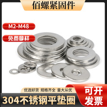 304不锈钢平垫圈DIN125金属垫片防滑垫圈加大加厚介子华司M2-M48