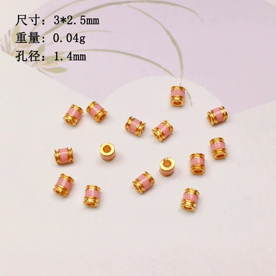 beads colorful spacer bracelet necklace — Zərgərlik ara hissələri - light-pink