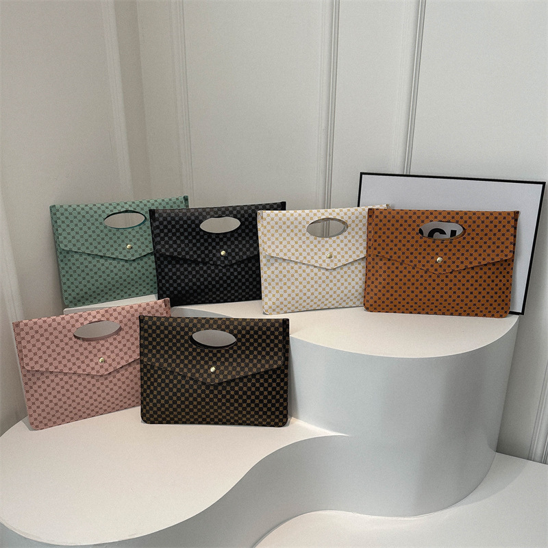 2024 South Korea Dongdaemun Clutch Bag Envelope Bag Simple Women's Handbag Notebook Bag Commuter File Bag Briefcase