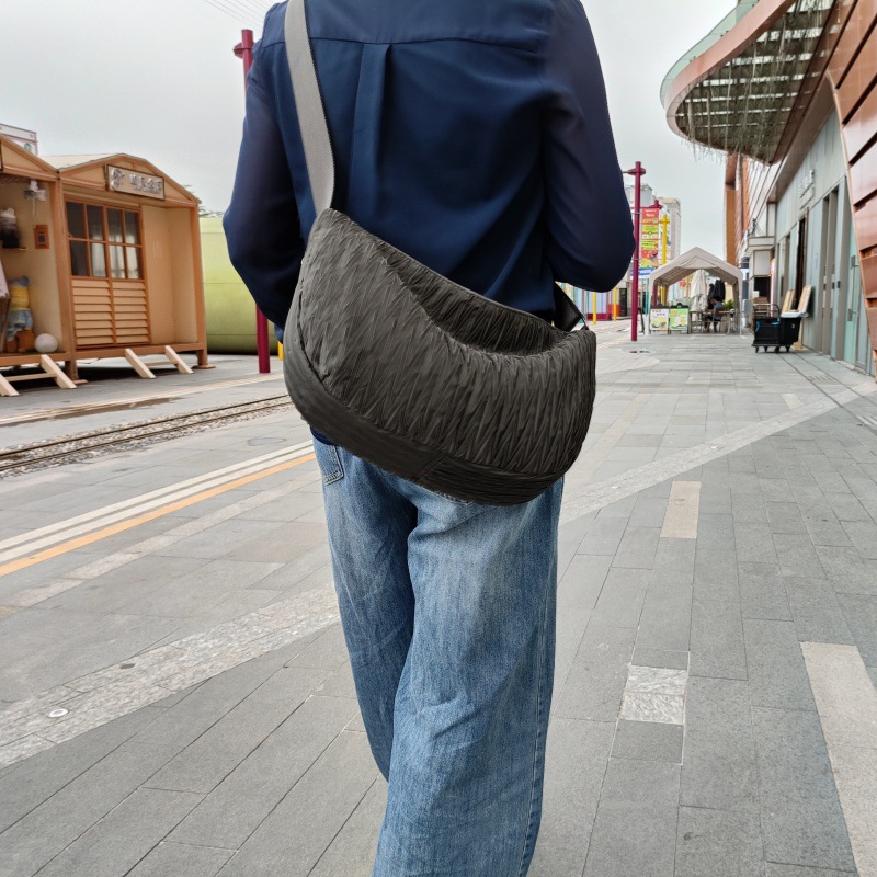 Small waterproof nylon leather shoulder bag