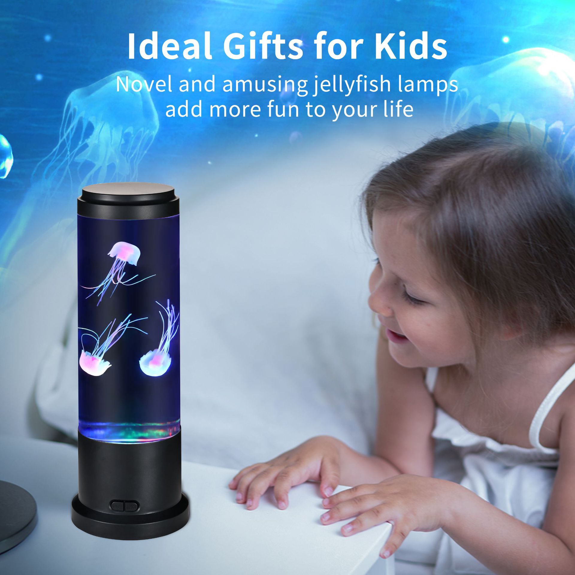 Creativa nueva lámpara de medusa USB colorido LED que cambia de color ambiente del hogar luz de noche decoración de escritorio lámpara de medusa al por mayor