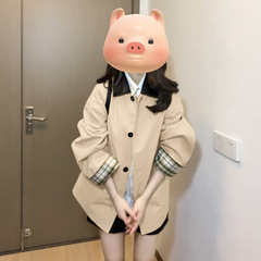 卡其色风衣外套女款秋季中长款2025新款小个子韩系早秋穿搭薄款