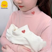 女童双面德绒打底衫秋冬季中大童新款宝宝半高领保暖内搭长袖T恤