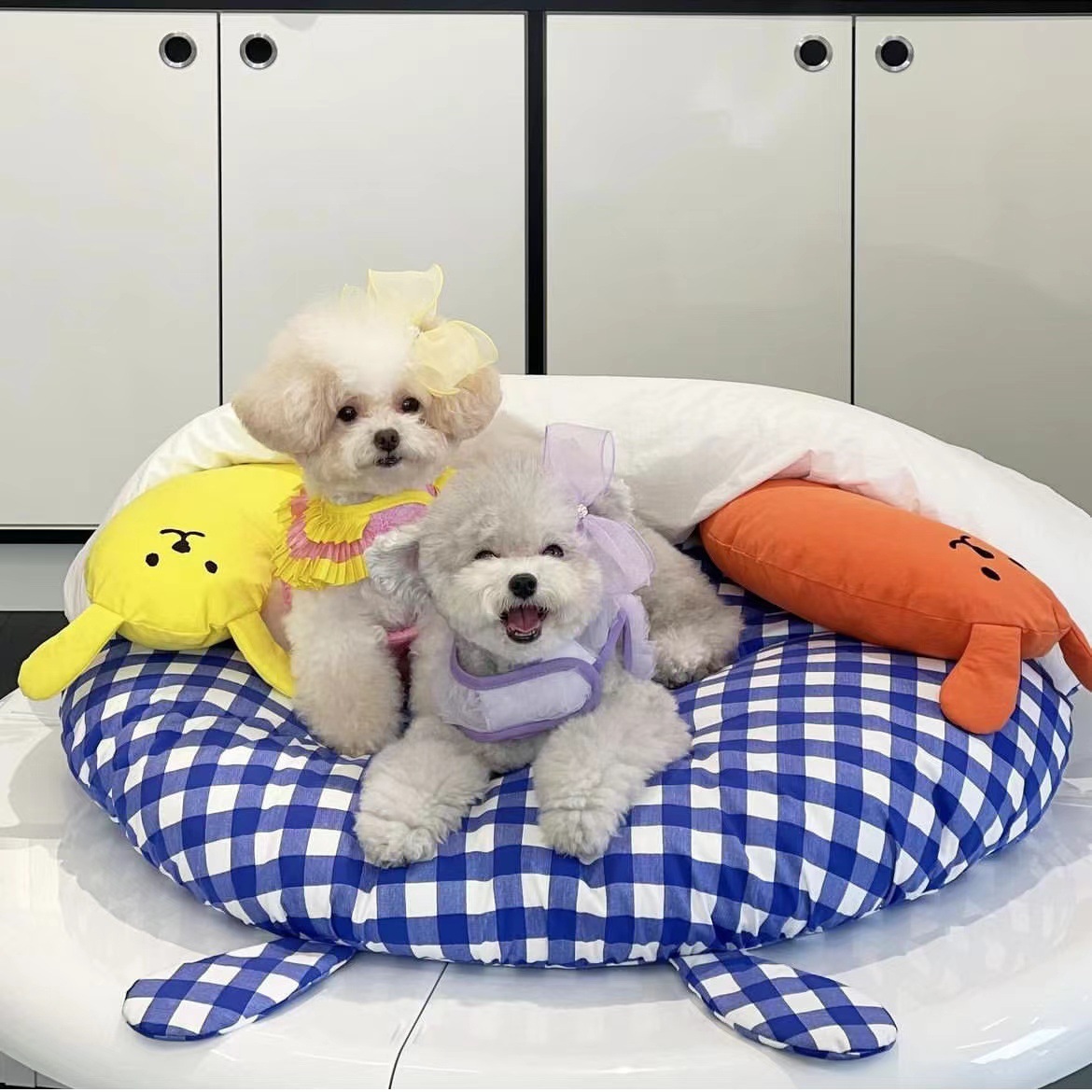 New Korean ins autumn and winter warm dog kennel removable pet cat and dog seat cushion pure cotton waterproof thickened large size