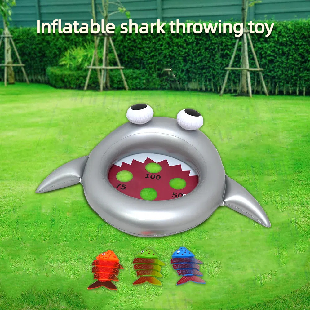 Inflatable Shark Throwing Toy Children's Interactive Outdoor Parent-Kids Water Throwing Toy Small Fish Water Game Props