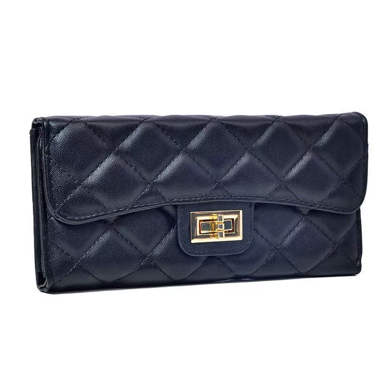 Брендовый вместительный длинный кошелек с молнией, стиль Chanel