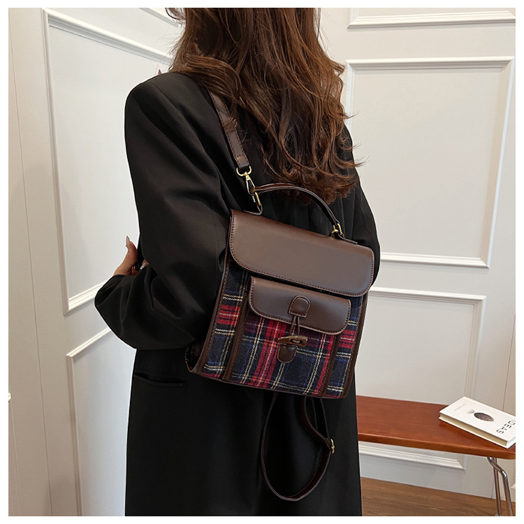 Naiste ruuduline crossbody seljakott sügis- ja talvehooajaks_voghion.com