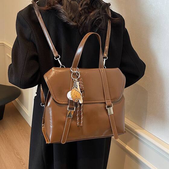 Vintage Bag Women's Large Capacity 2024 New All-Match Shoulder Crossbody Commuter Tote Bag Multi-Function Backpack
