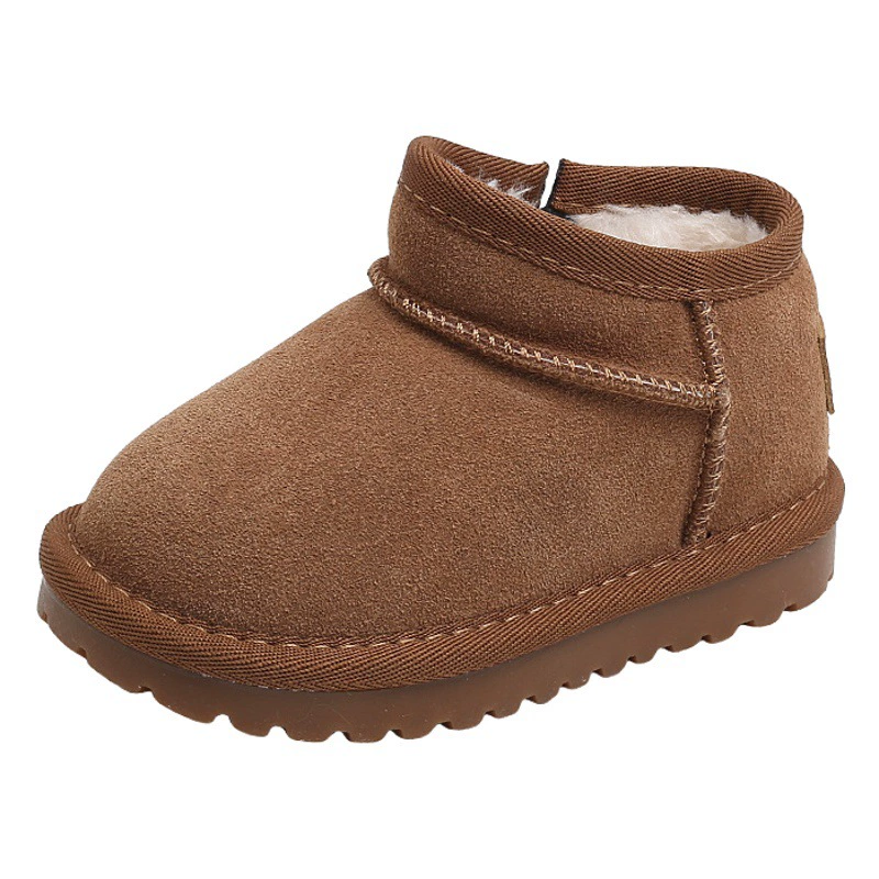 Снежные сапоги для девочек зимние новые детские хлопчатобумажные туфли плюшевые толстые хлопчатобумажные сапоги для мальчиков теплые детские туфли нескользящие приливы