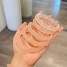 小红书同款香槟金圆条手叮当镯琉璃镯子清新百搭仙女镯新中式手镯