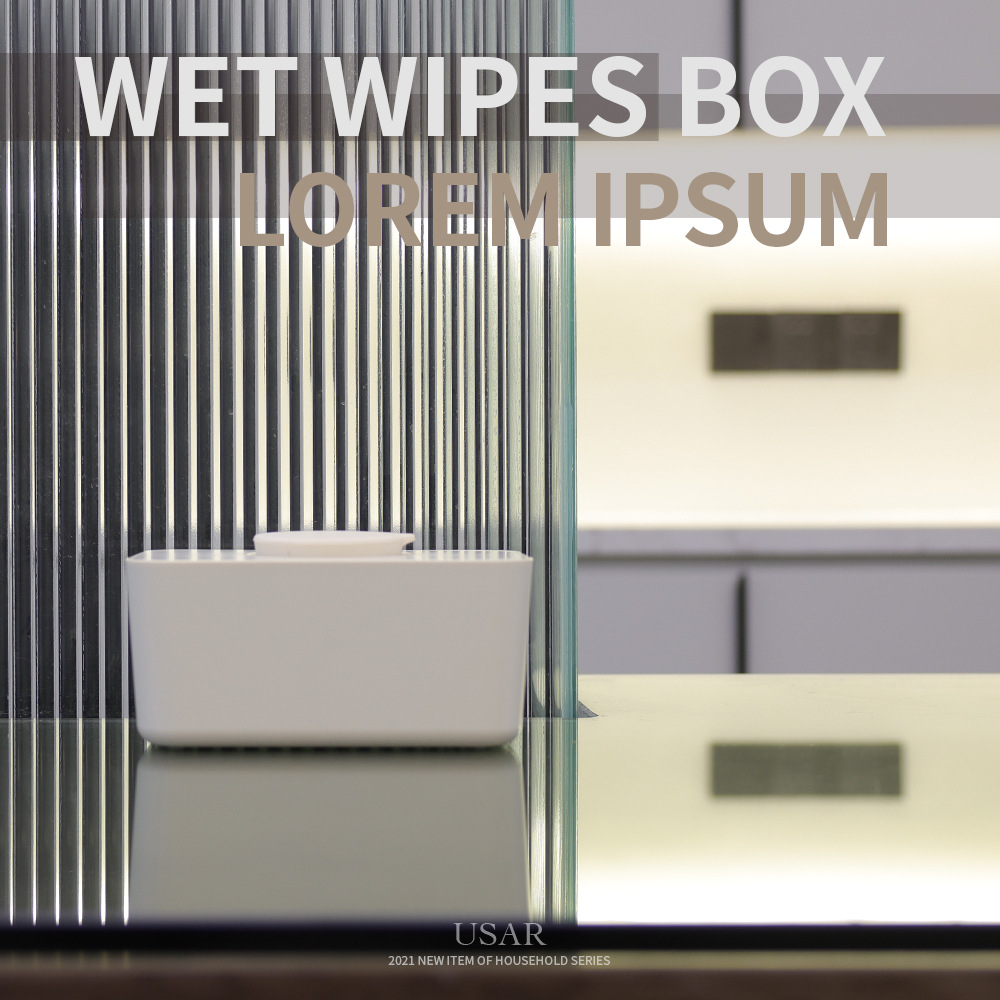 Caja de pañuelos hidratante de silicona sellada máscara de tejido húmedo caja con tapa sala de estar simple caja de pañuelos decorativos logotipo fijo