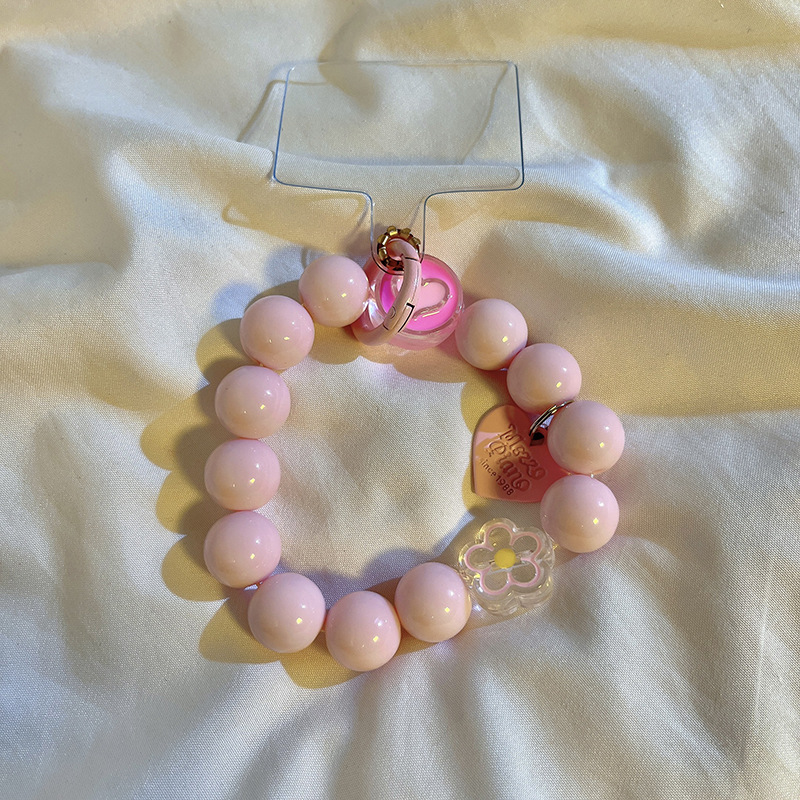 35g Weight Mobile Phone Chain Classification 1 Piece Quantity Daily Occasion Beaded Material Heart Shape, Flower, Strawberry Pattern Epoxy Design Simple Style Style 1 Piece Simple Style Heart Shape Flower Strawberry Beaded Epoxy Mobile Phone Chain 4