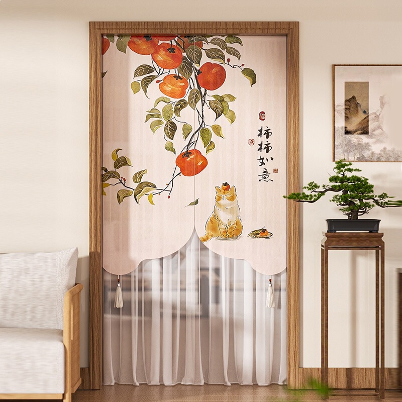 Mosquito-Proof Door Curtain, No-Drill Fabric Door Curtain, High-End Gauze Curtain, Chinese Style Bedroom Tea Room Lace Partition Privacy Curtain Mosquito-Proof Door Curtain, No-Drill Fabric Door Curtain, High-End Gauze Curtain, Chinese Style Bedroom Tea Room Lace Partition Privacy Curtain