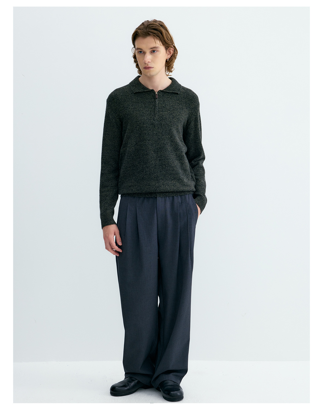 UNF 500g Half-Zip Polo Collar Sweater
