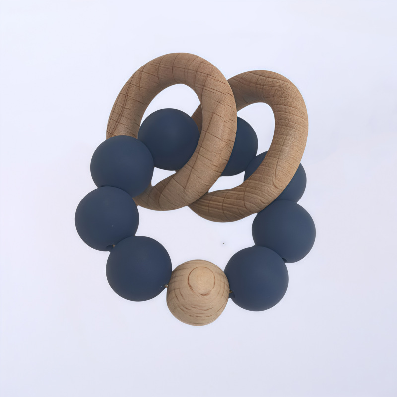 Nuevo bebé pulsera de madera de haya silicona bebé muñeca de dientes de relleno juguetes de comercio exterior Amazon AliExpress juguetes