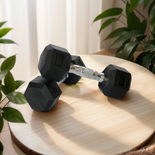 新款直销哑铃男士健身器材家用电镀手柄圆钢实心哑铃六角固定哑铃